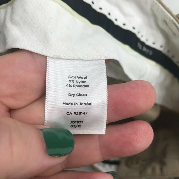 Talbots Heritage Pant Womens 6 Tan Mid Rise Wool Blend Flat Front Pockets AS IS - Picture 4 of 10
